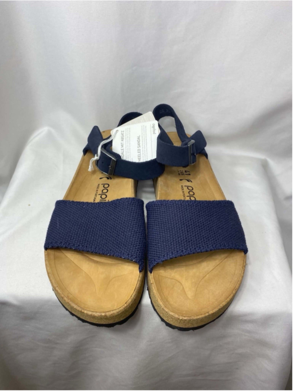Papillio by Birkenstock Glenda Blue Nubuck Leather Platform Wedge Sandals 41 L10 - Picture 3 of 12